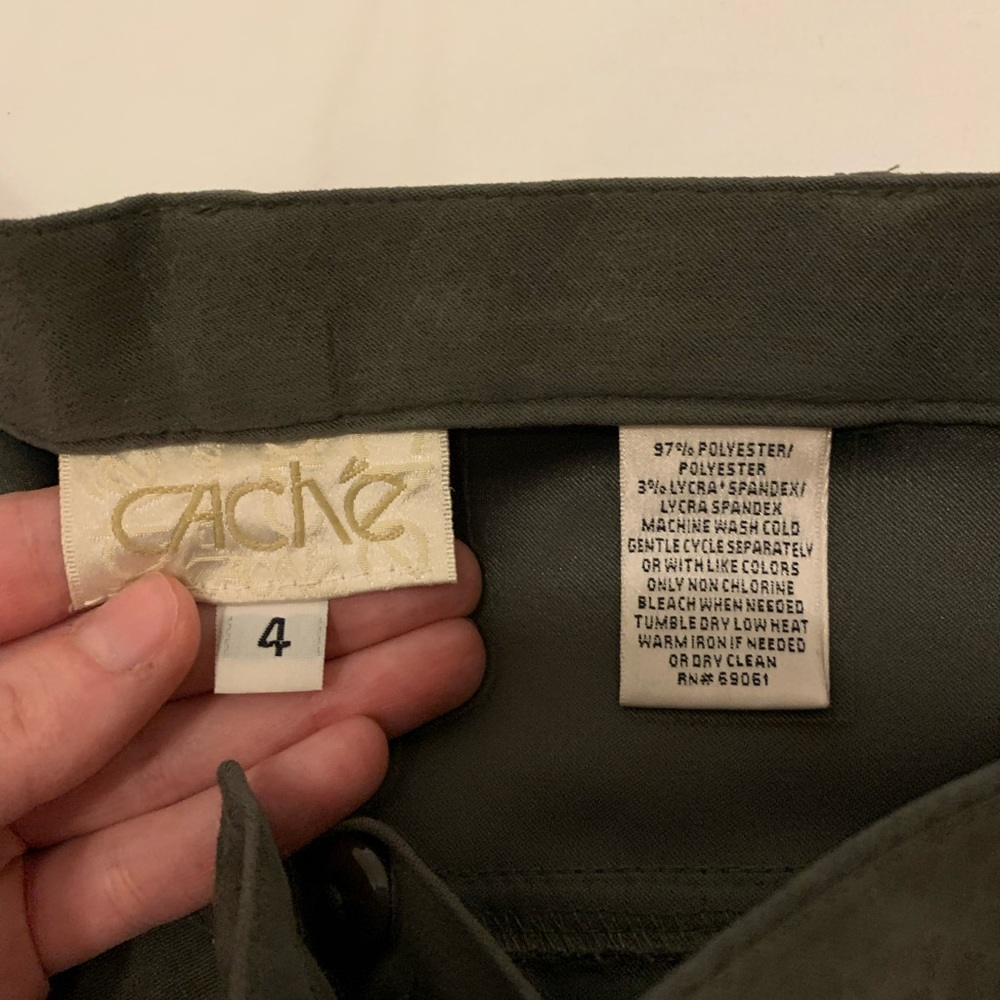 Cache Army Green High Wasted Snakeskin Pants - image 7